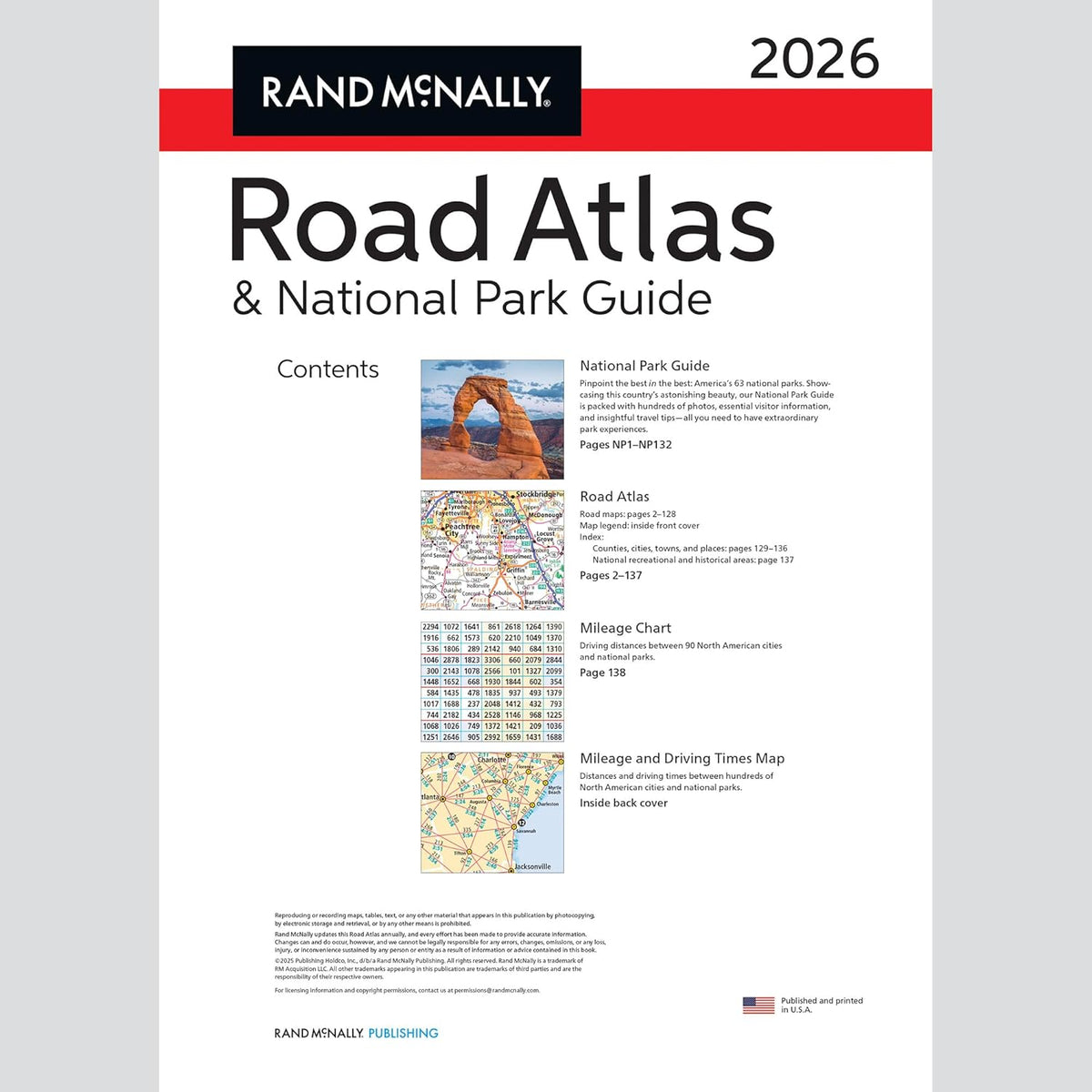Road Atlas & National Park Guide 2026: United States, Canada, Mexico